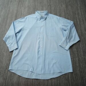 David Taylor Shirt Men Button Down Blue Long Sleeve Solid Cotton New  18.5 34/35